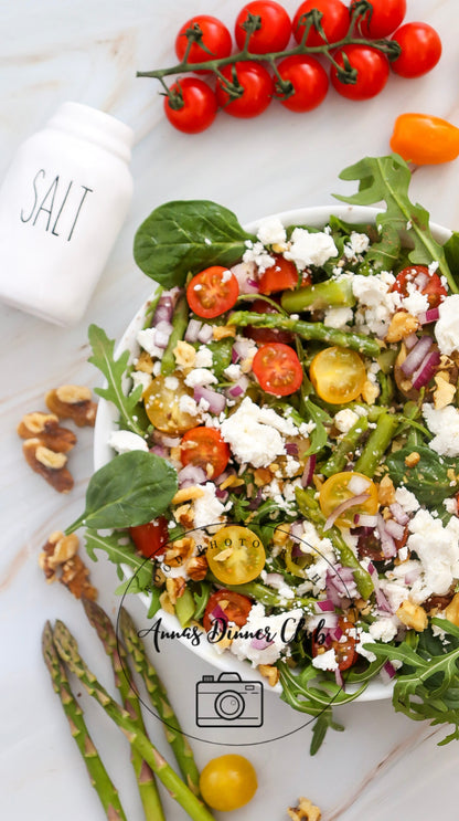 Goat Cheese asparagus spring salad PLR SET