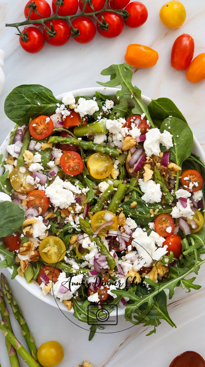 Goat Cheese asparagus spring salad PLR SET