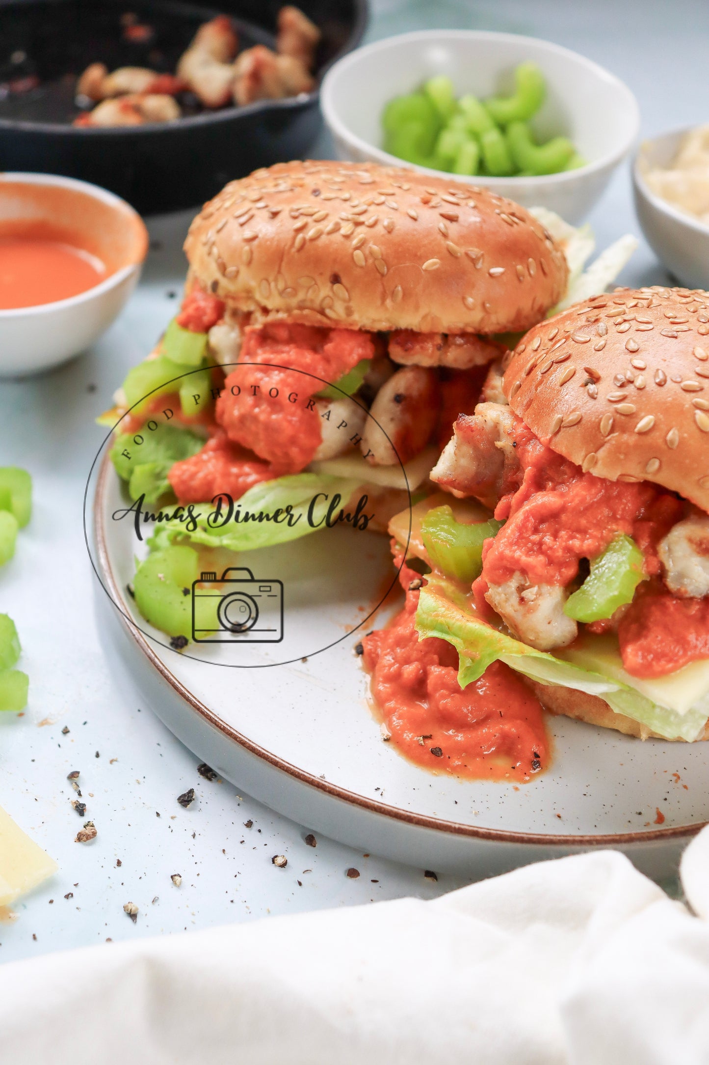 Skinny buffalo chicken sandwich  - PLR set