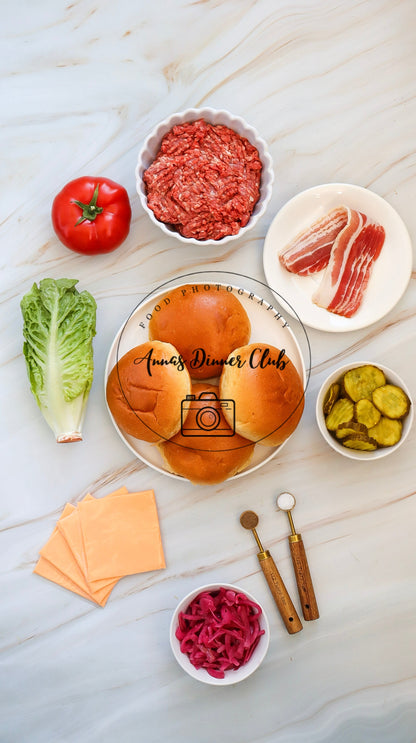 Cheeseburger with grilled bacon semi exclusive set 2