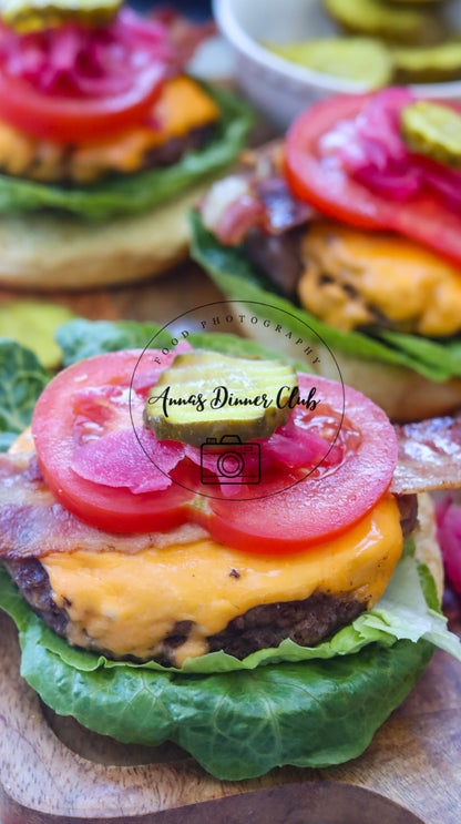Cheeseburger with grilled bacon semi exclusive set 2
