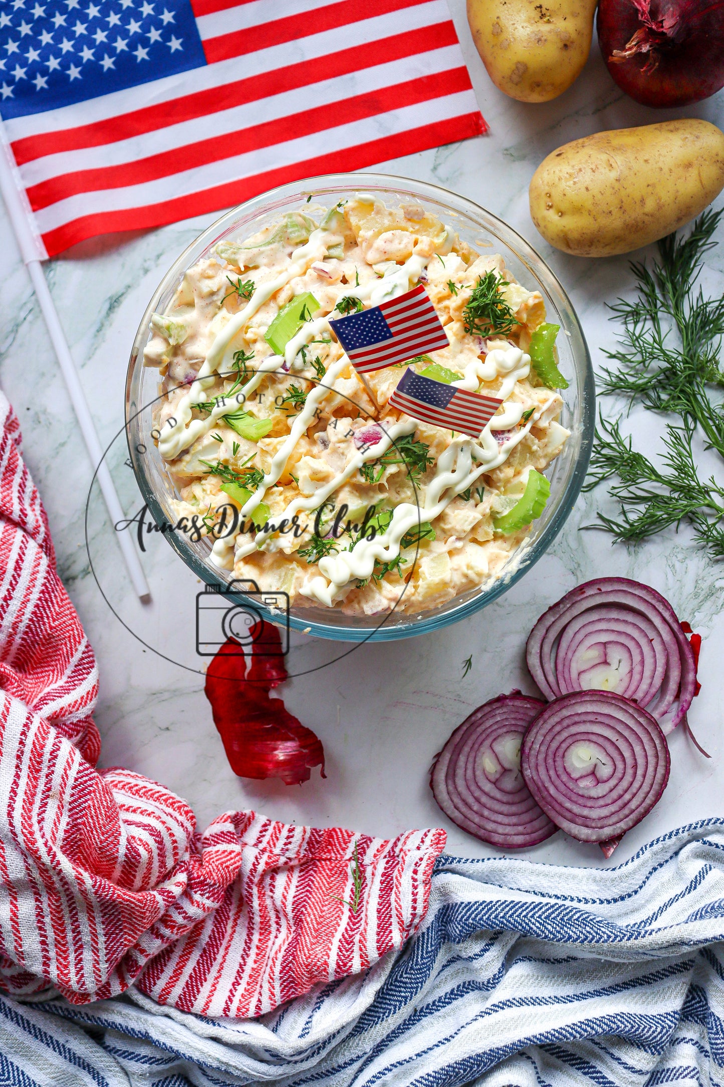 Classic Potato American Salad 4th July PLR set