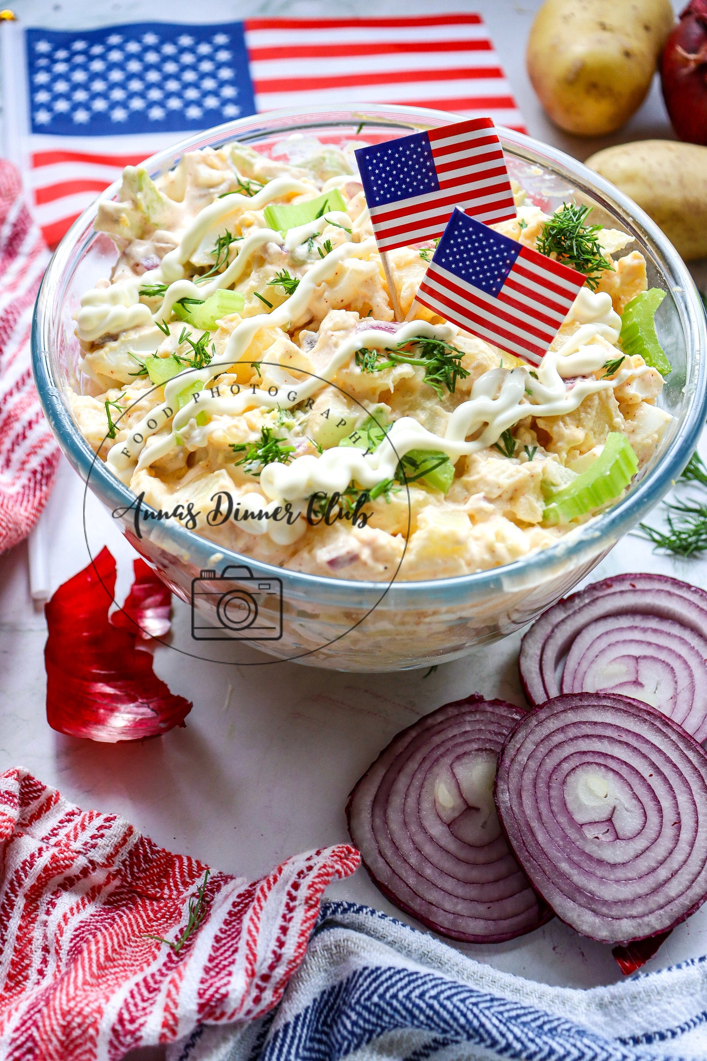 Classic Potato American Salad 4th July PLR set