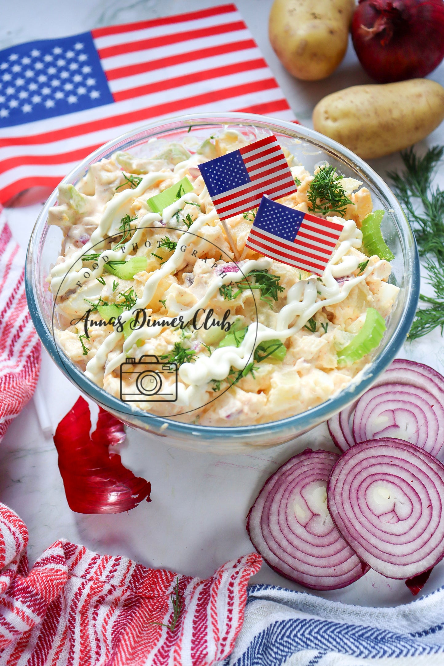 Classic Potato American Salad 4th July PLR set