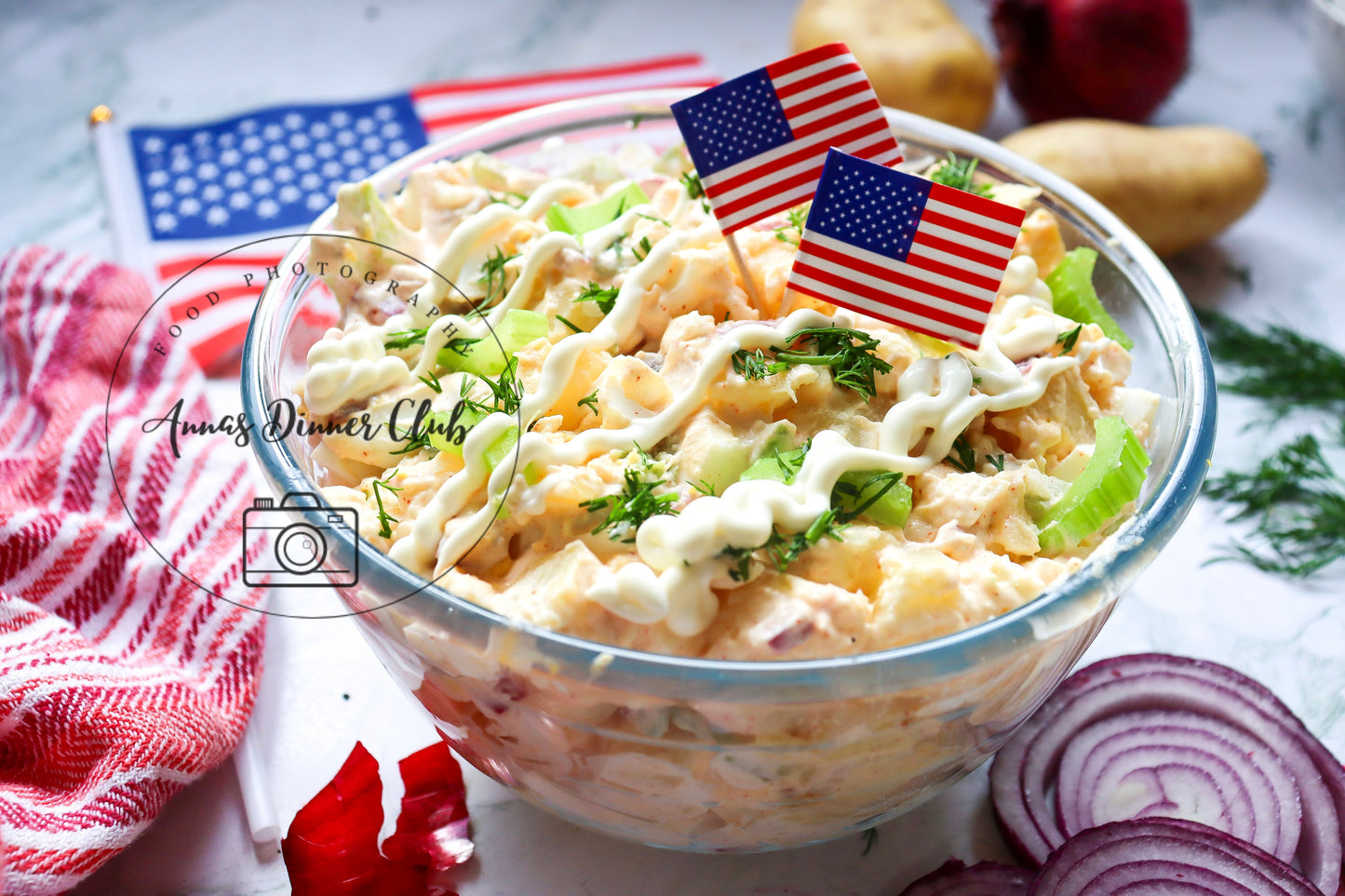 Classic Potato American Salad 4th July PLR set