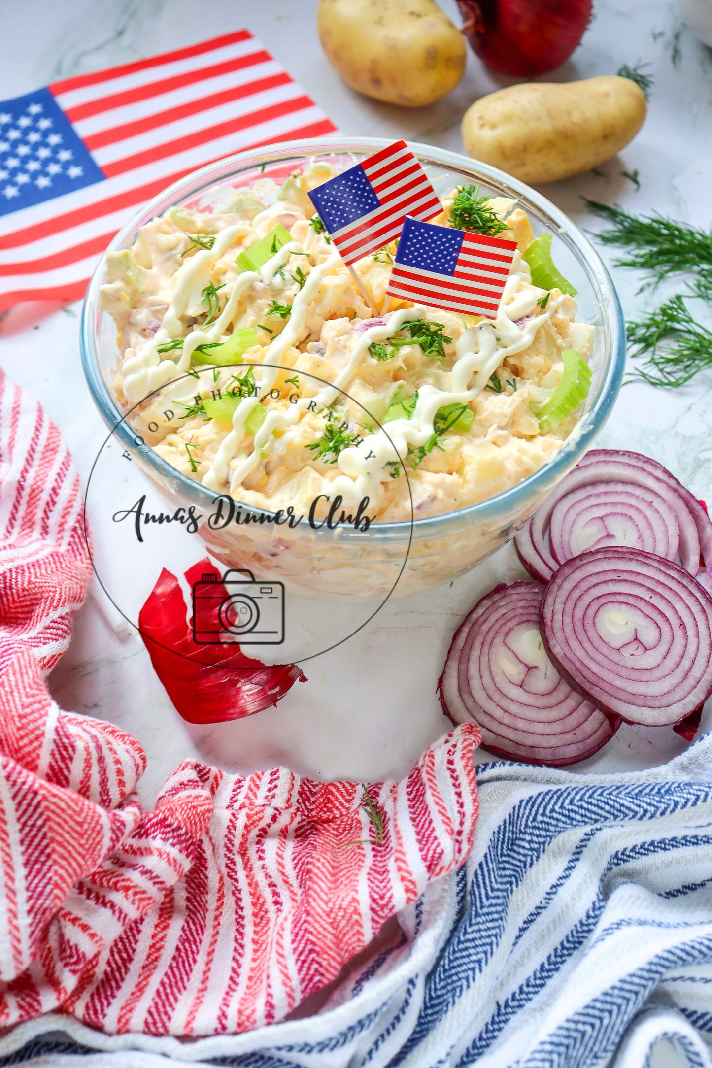 Classic Potato American Salad 4th July PLR set