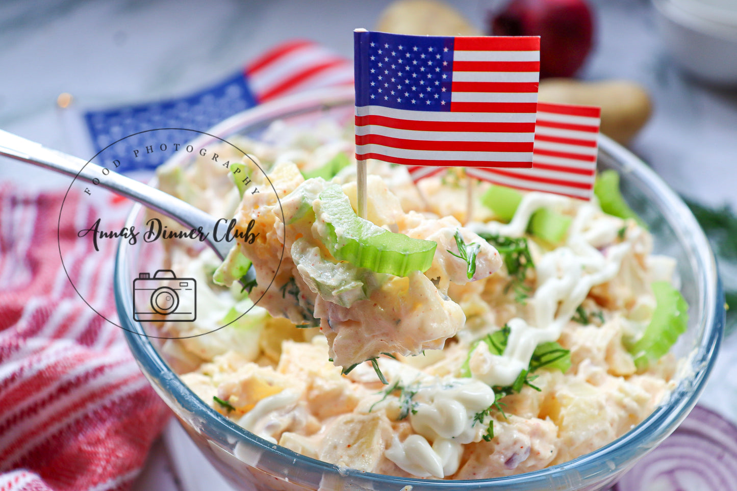 Classic Potato American Salad 4th July PLR set