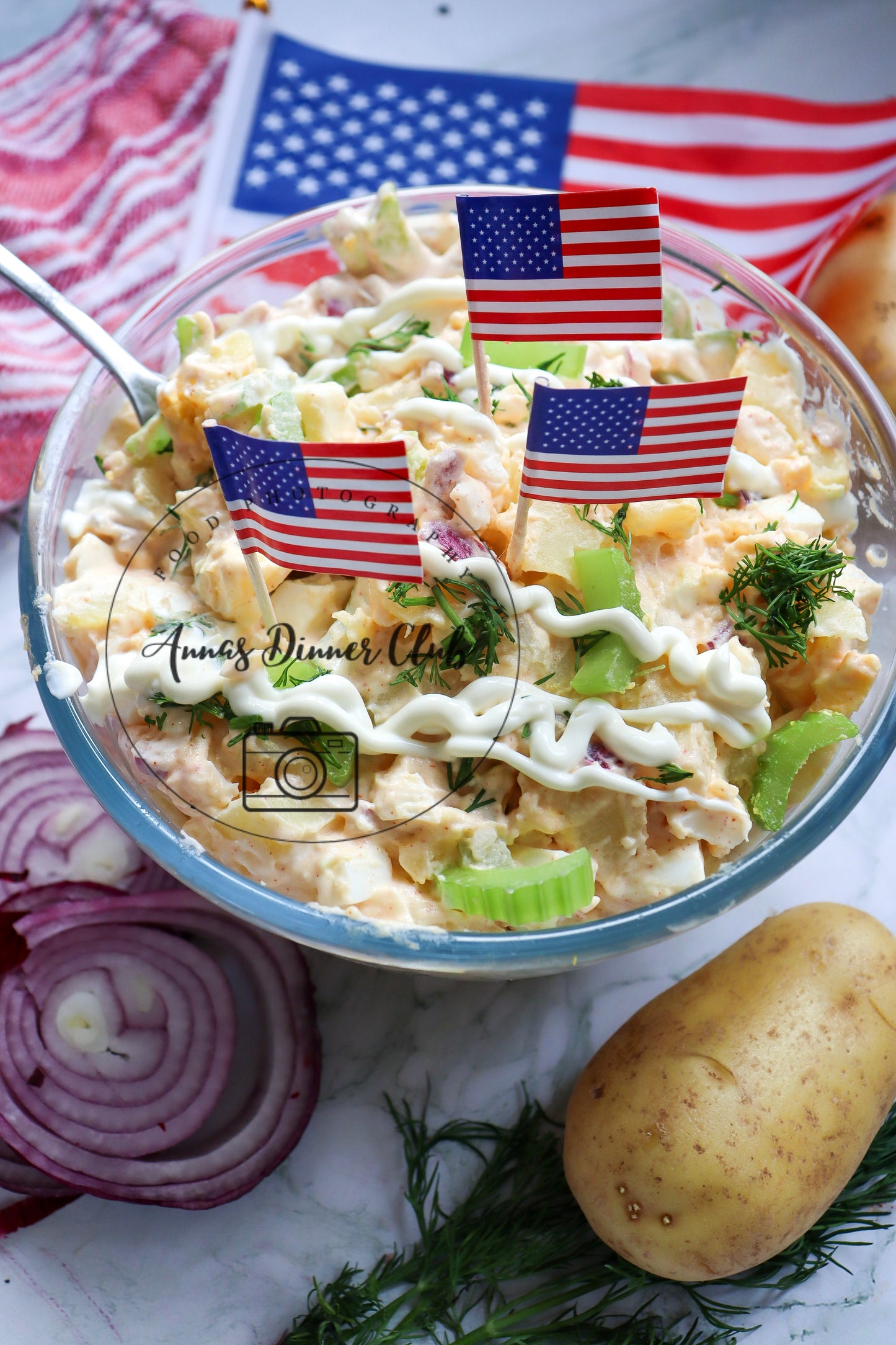 Classic Potato American Salad 4th July PLR set