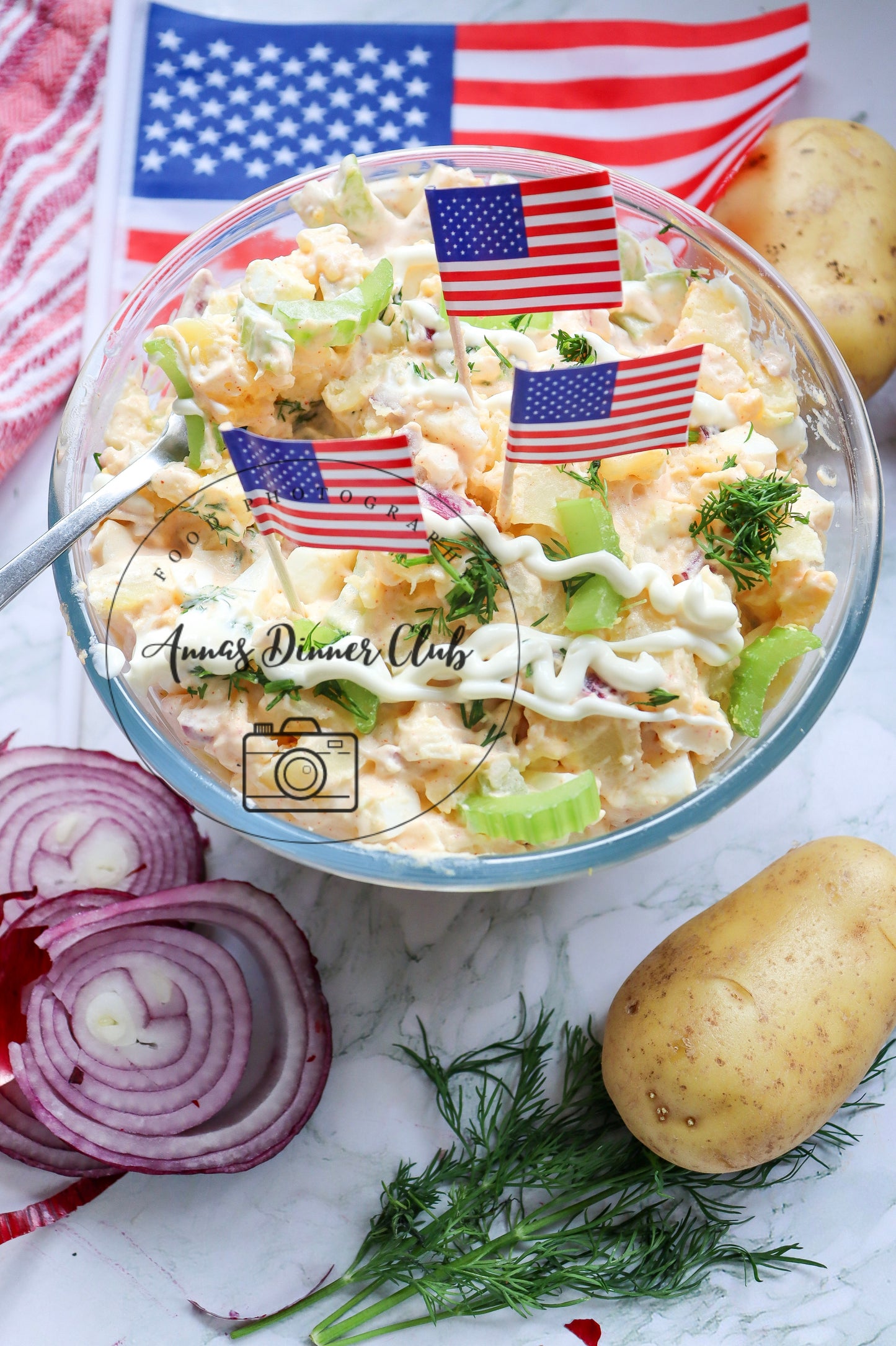 Classic Potato American Salad 4th July PLR set