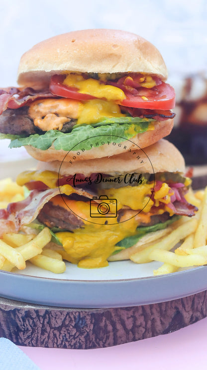 Cheeseburger with grilled bacon semi exclusive set 2