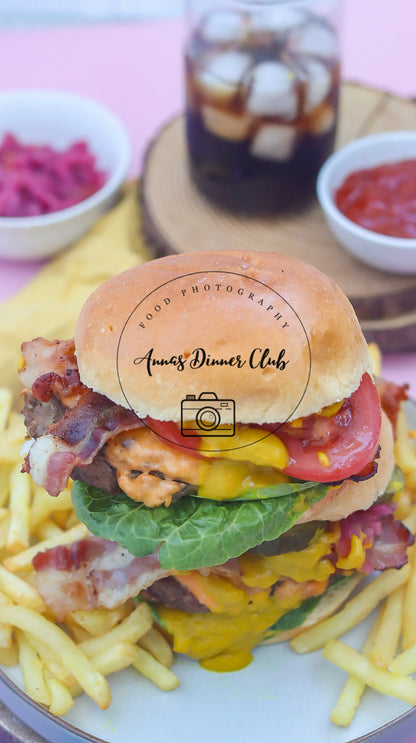 Cheeseburger with grilled bacon semi exclusive set 2