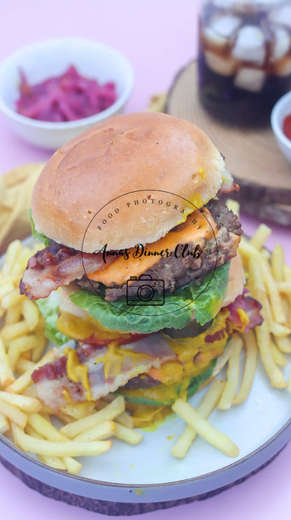 Cheeseburger with grilled bacon semi exclusive set 2