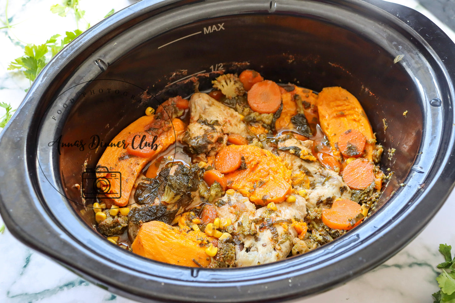 Slow Cooker Honey Garlic Chicken and Veggies - exclusive set