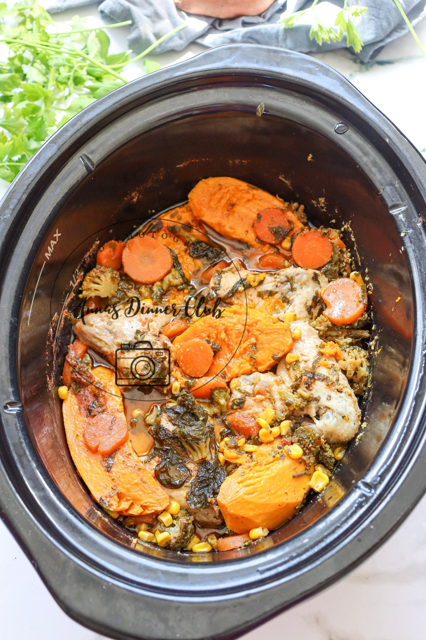 Slow Cooker Honey Garlic Chicken and Veggies - exclusive set