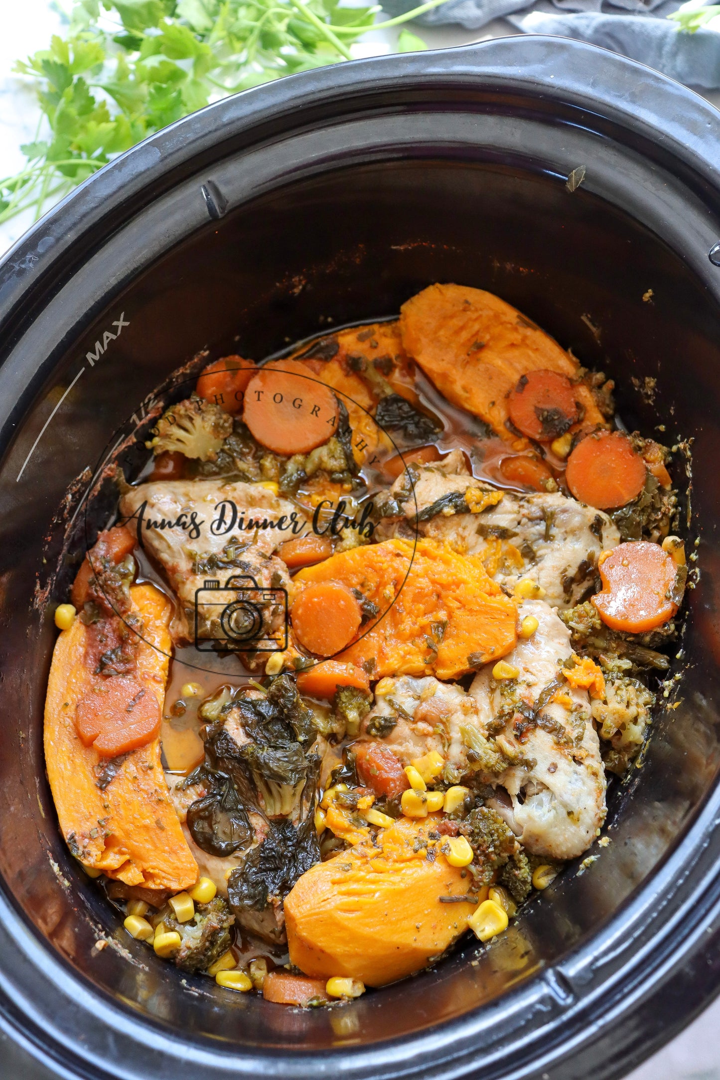 Slow Cooker Honey Garlic Chicken and Veggies - exclusive set