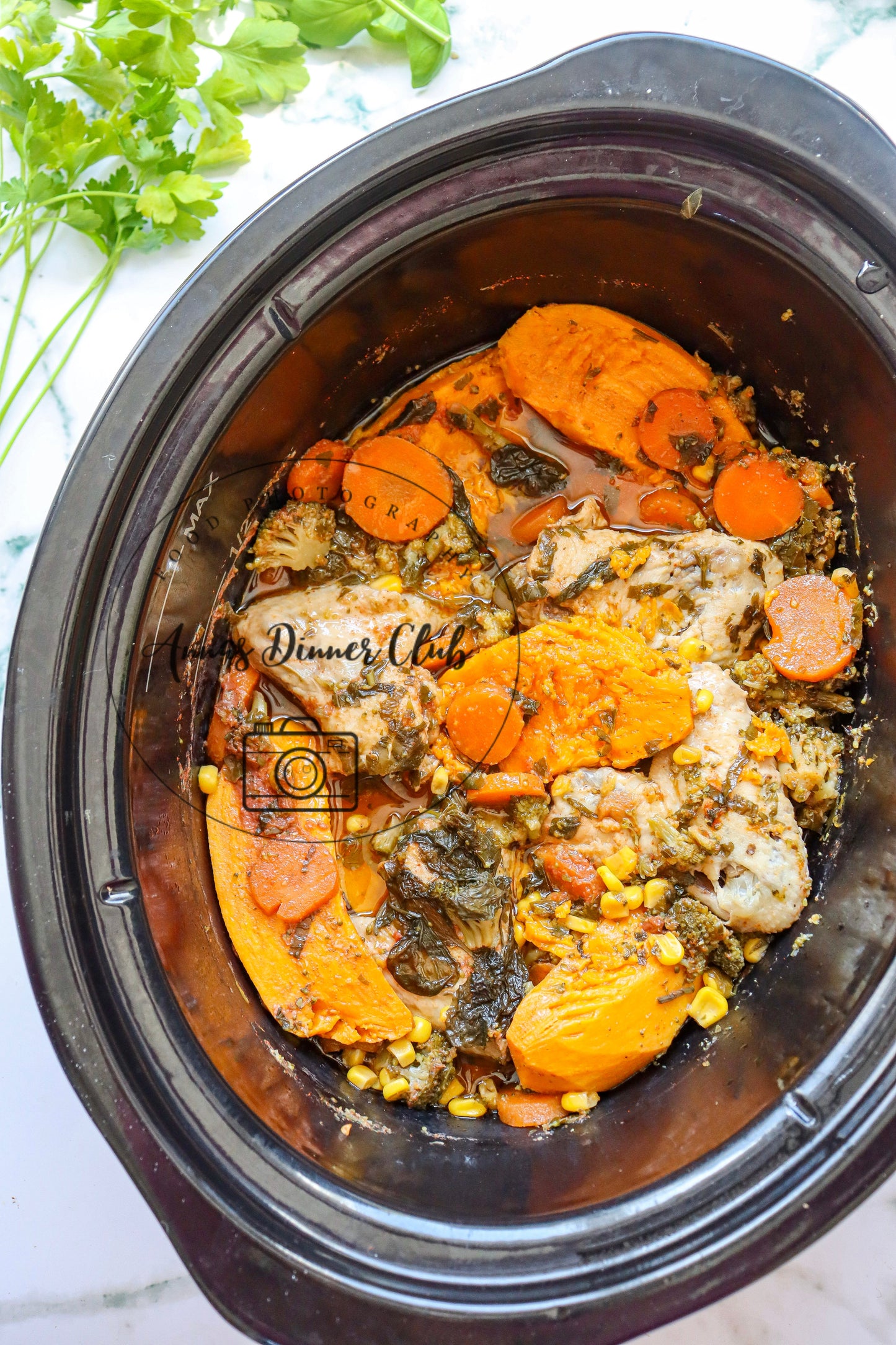 Slow Cooker Honey Garlic Chicken and Veggies - exclusive set