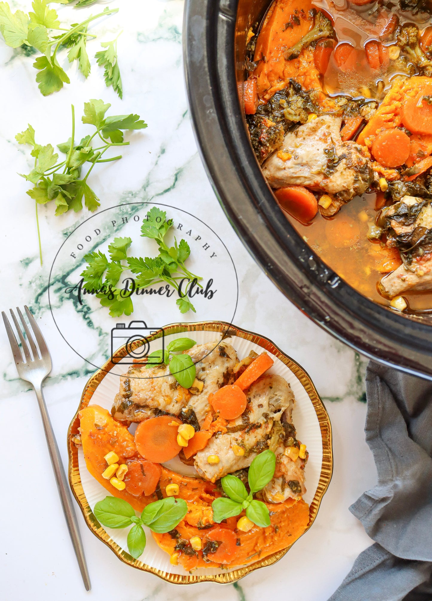 Slow Cooker Honey Garlic Chicken and Veggies - exclusive set