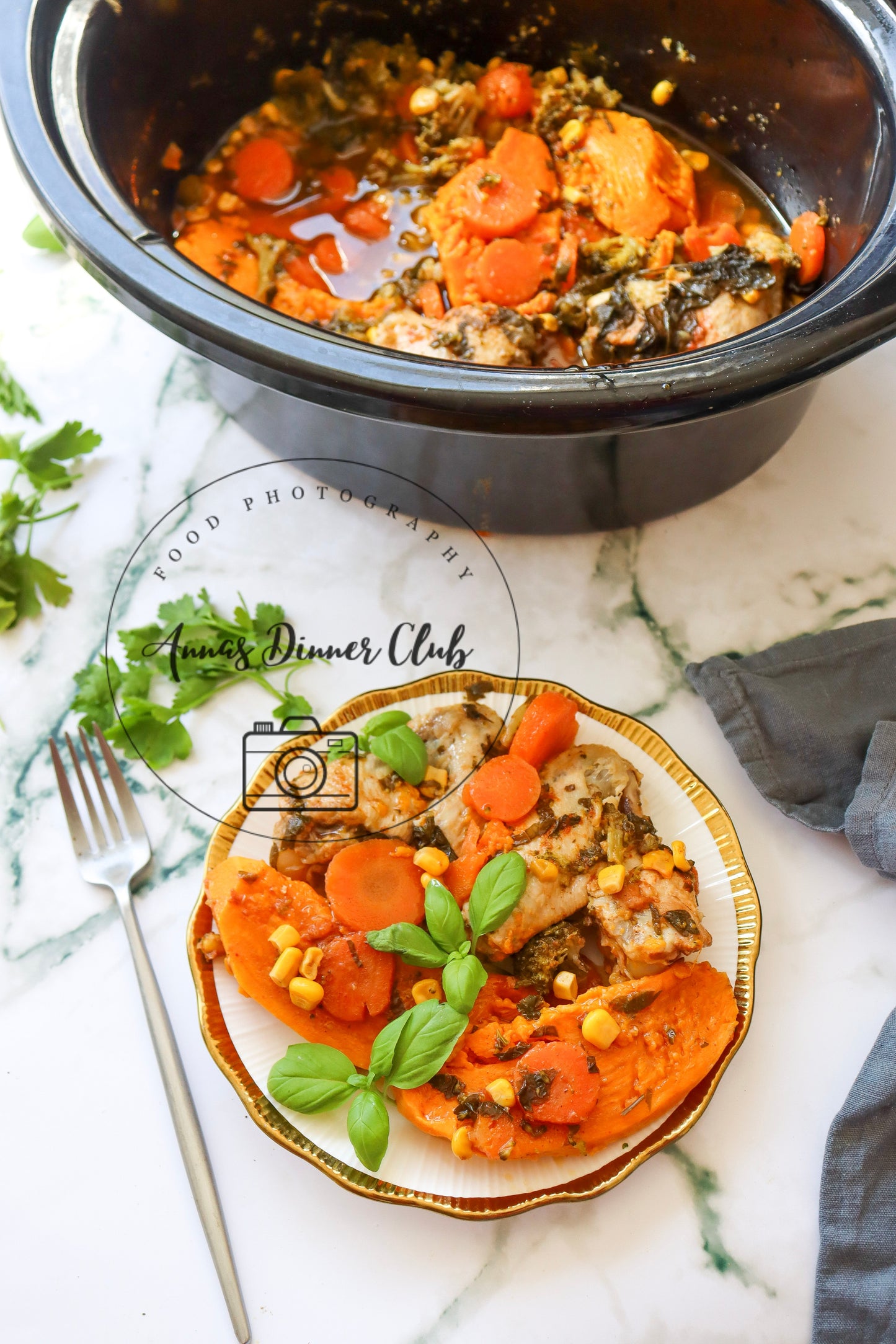 Slow Cooker Honey Garlic Chicken and Veggies - exclusive set