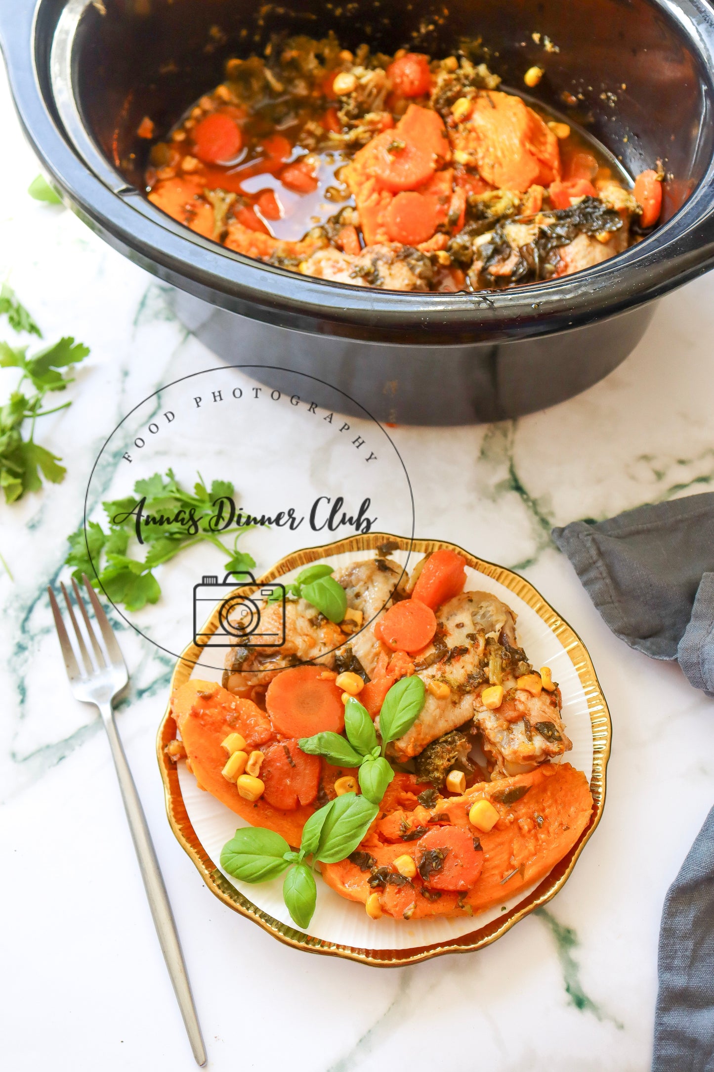Slow Cooker Honey Garlic Chicken and Veggies - exclusive set