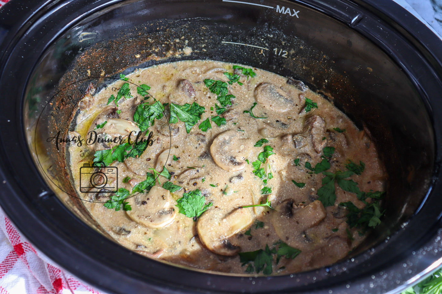 Slow cooker Beef Stroganoff  - exclusive set