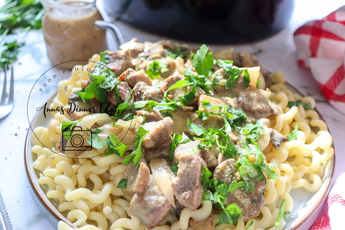 Slow cooker Beef Stroganoff  - exclusive set