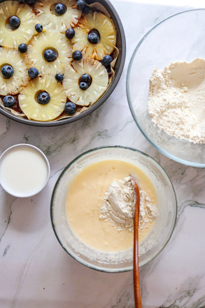 Upside down pineapple cake with blueberries PLR set