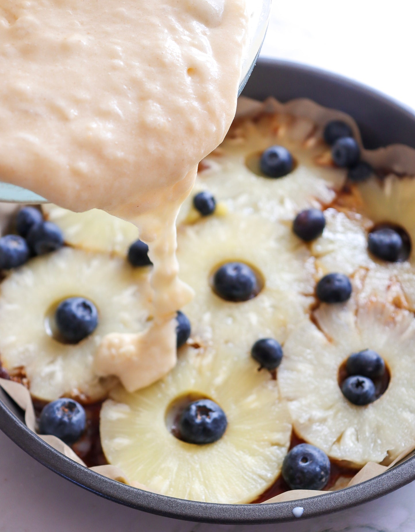 Upside down pineapple cake with blueberries PLR set
