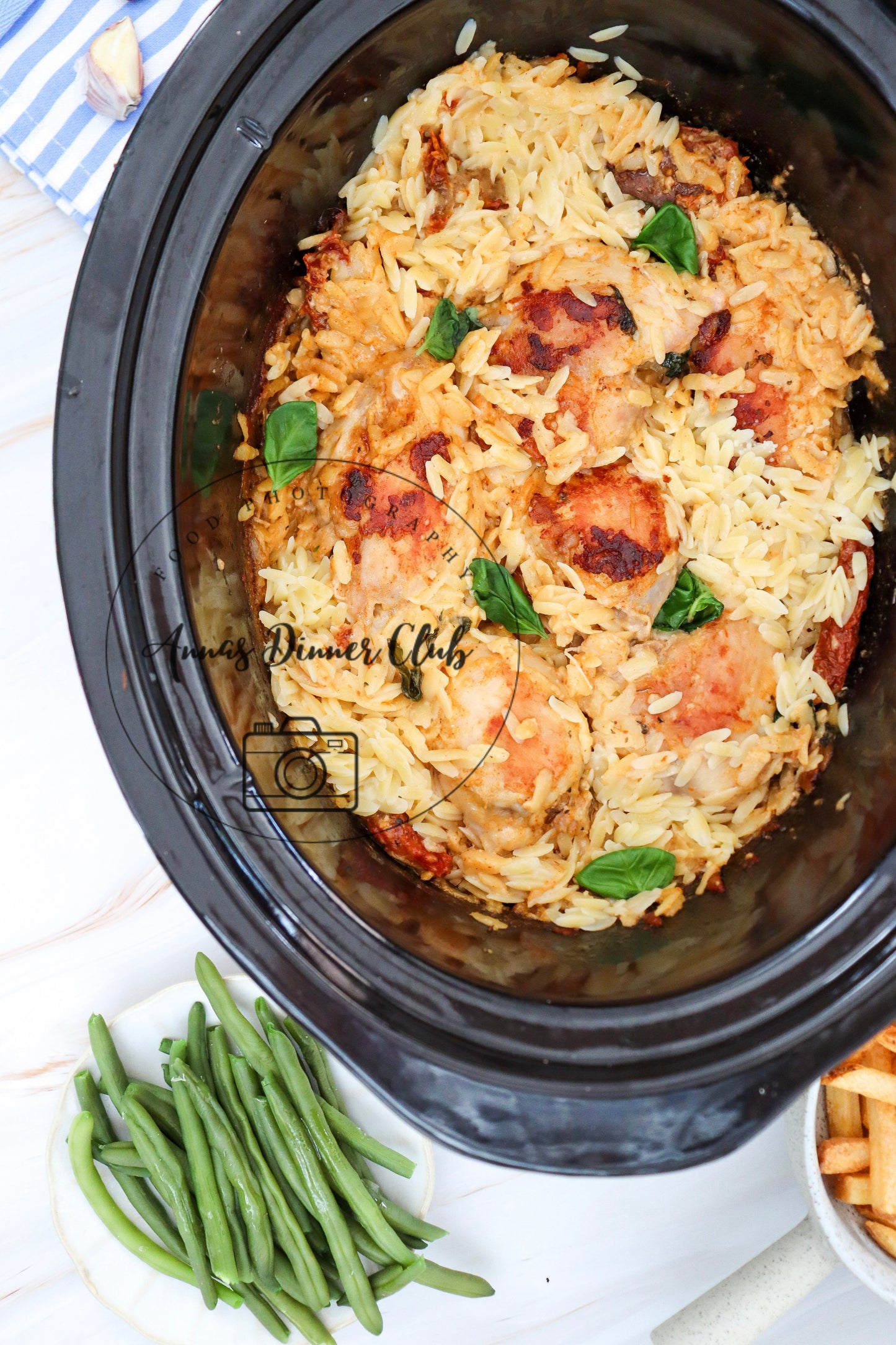 Slow Cooker Creamy Orzo pasta chicken semi exclusive set 1