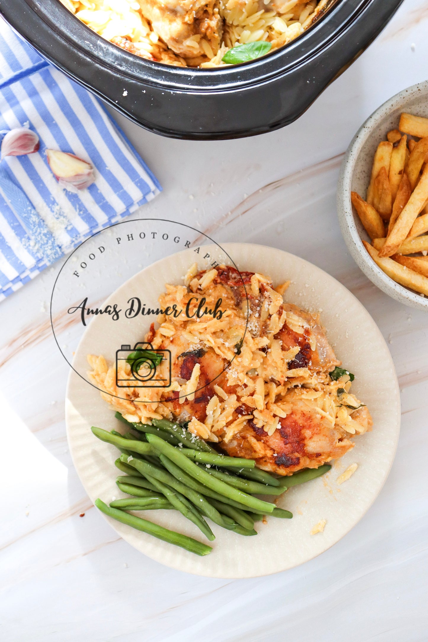 Slow Cooker Creamy Orzo pasta chicken semi exclusive set 1