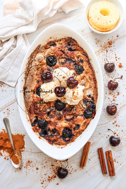 Pineapple and cherry dump cake - exclusive set