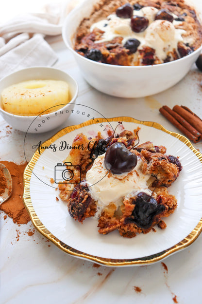 Pineapple and cherry dump cake - exclusive set