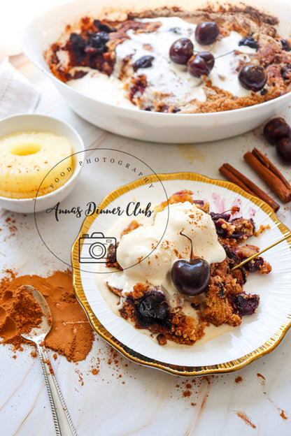 Pineapple and cherry dump cake - exclusive set