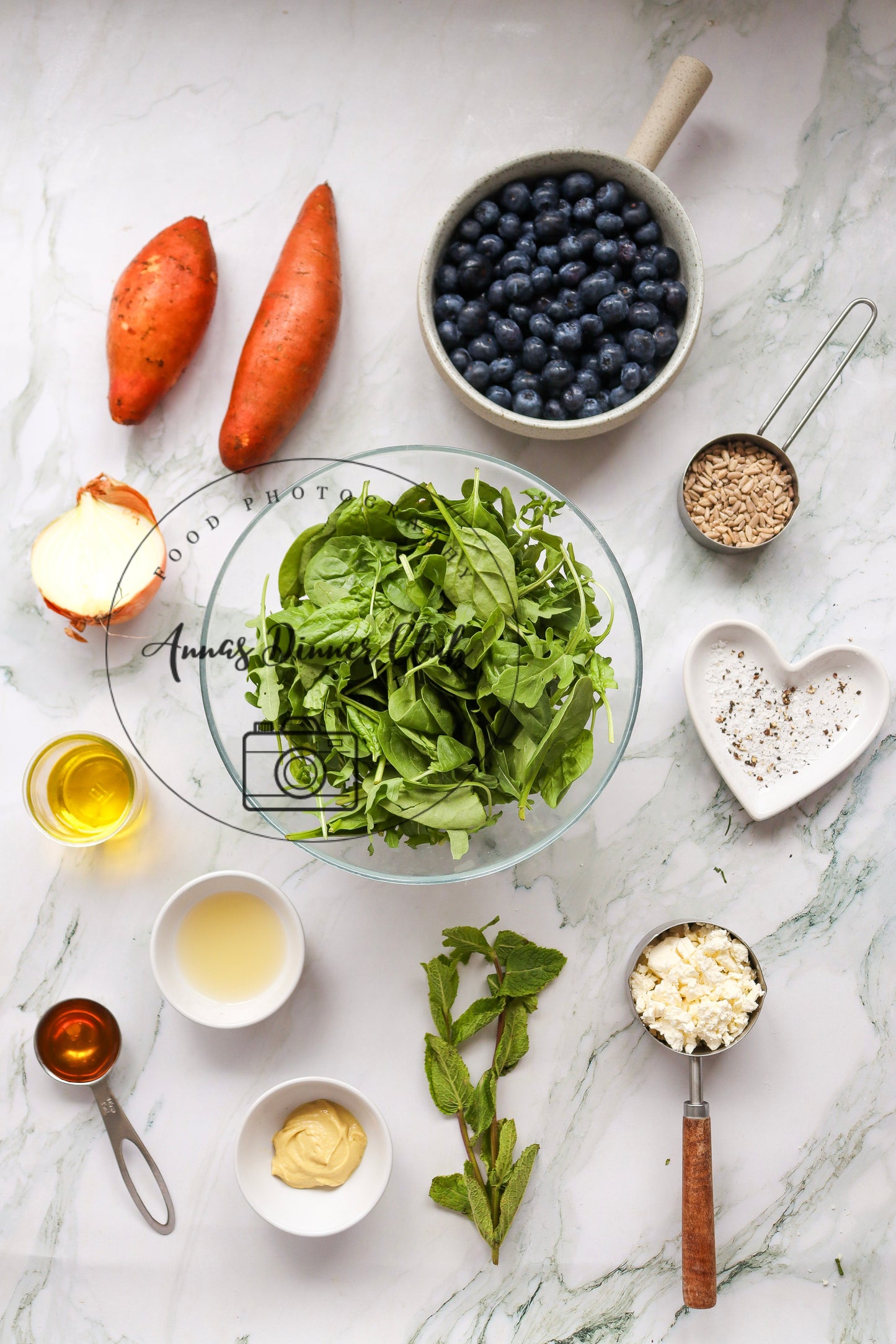 Grilled sweet potato blueberry salad - exclusive set