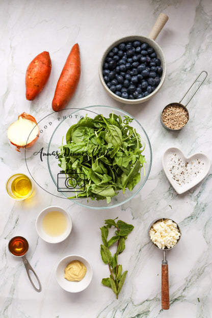 Grilled sweet potato blueberry salad - exclusive set