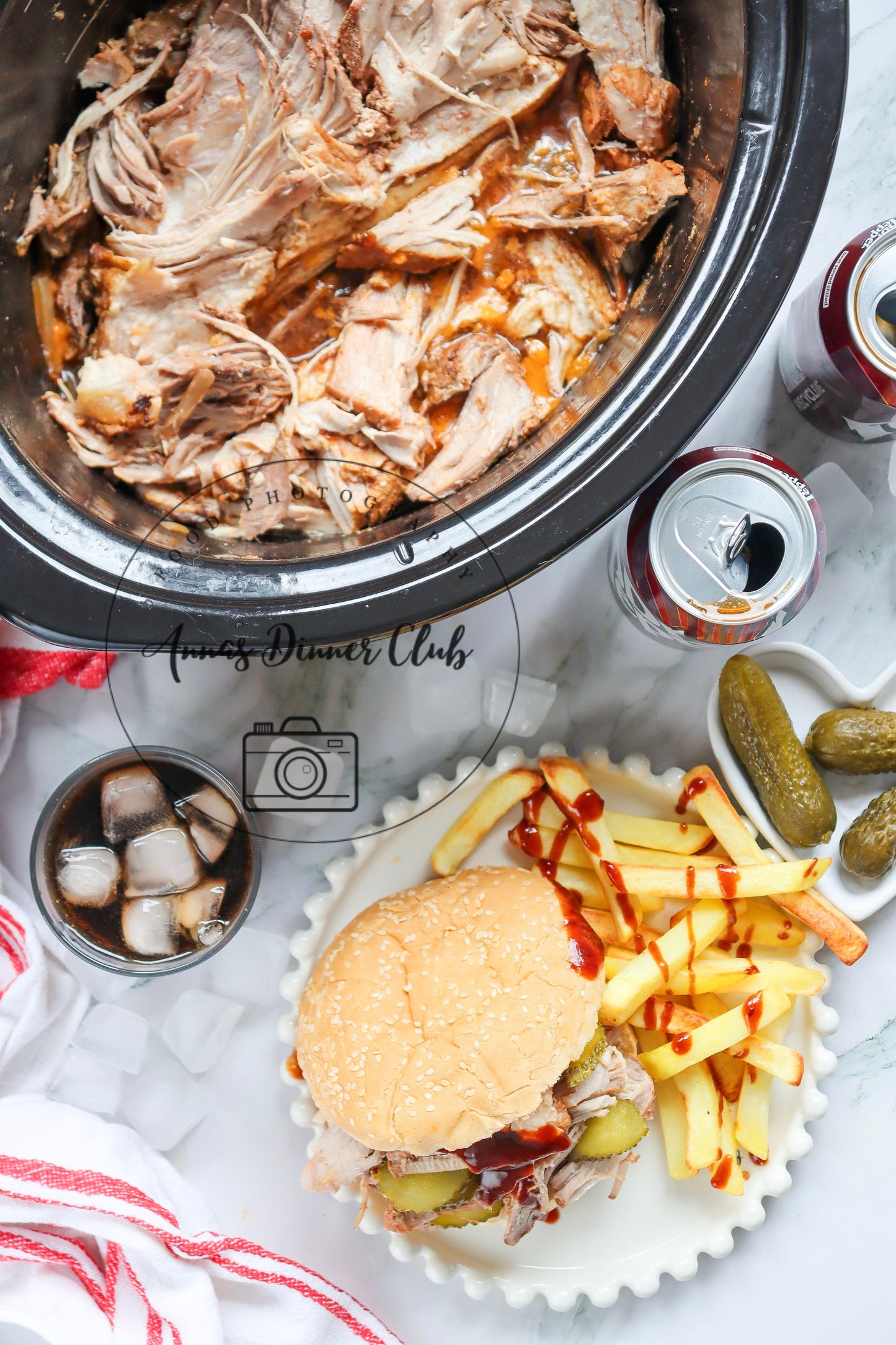 Dr Pepper Pulled Pork Burgers (Slow Cooker)- exclusive set