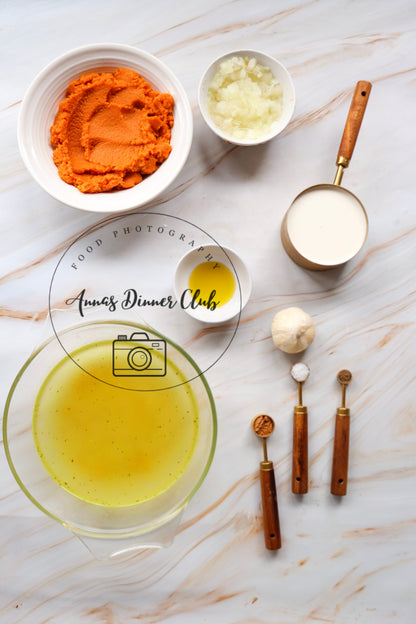 Creamy roasted garlic pumpkin soup  - exclusive set