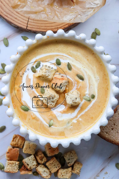 Creamy roasted garlic pumpkin soup  - exclusive set