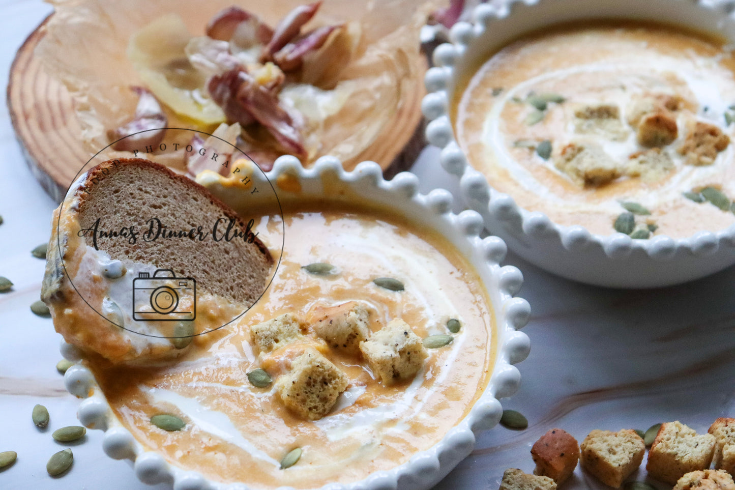 Creamy roasted garlic pumpkin soup  - exclusive set
