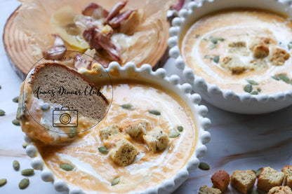 Creamy roasted garlic pumpkin soup  - exclusive set