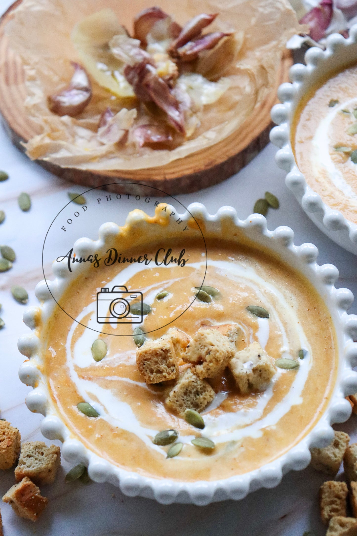 Creamy roasted garlic pumpkin soup  - exclusive set
