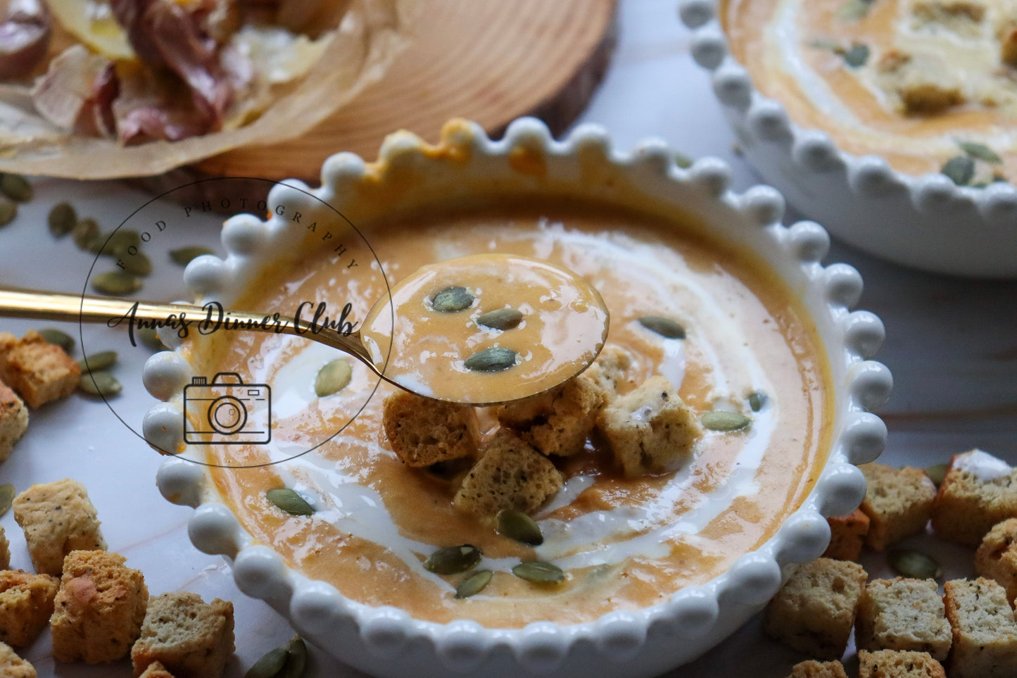 Creamy roasted garlic pumpkin soup  - exclusive set