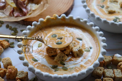 Creamy roasted garlic pumpkin soup  - exclusive set