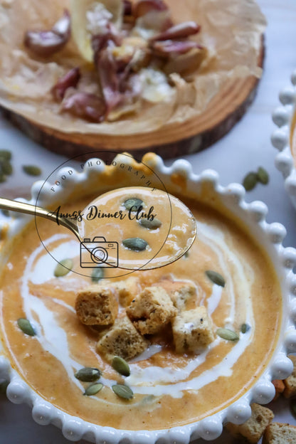 Creamy roasted garlic pumpkin soup  - exclusive set