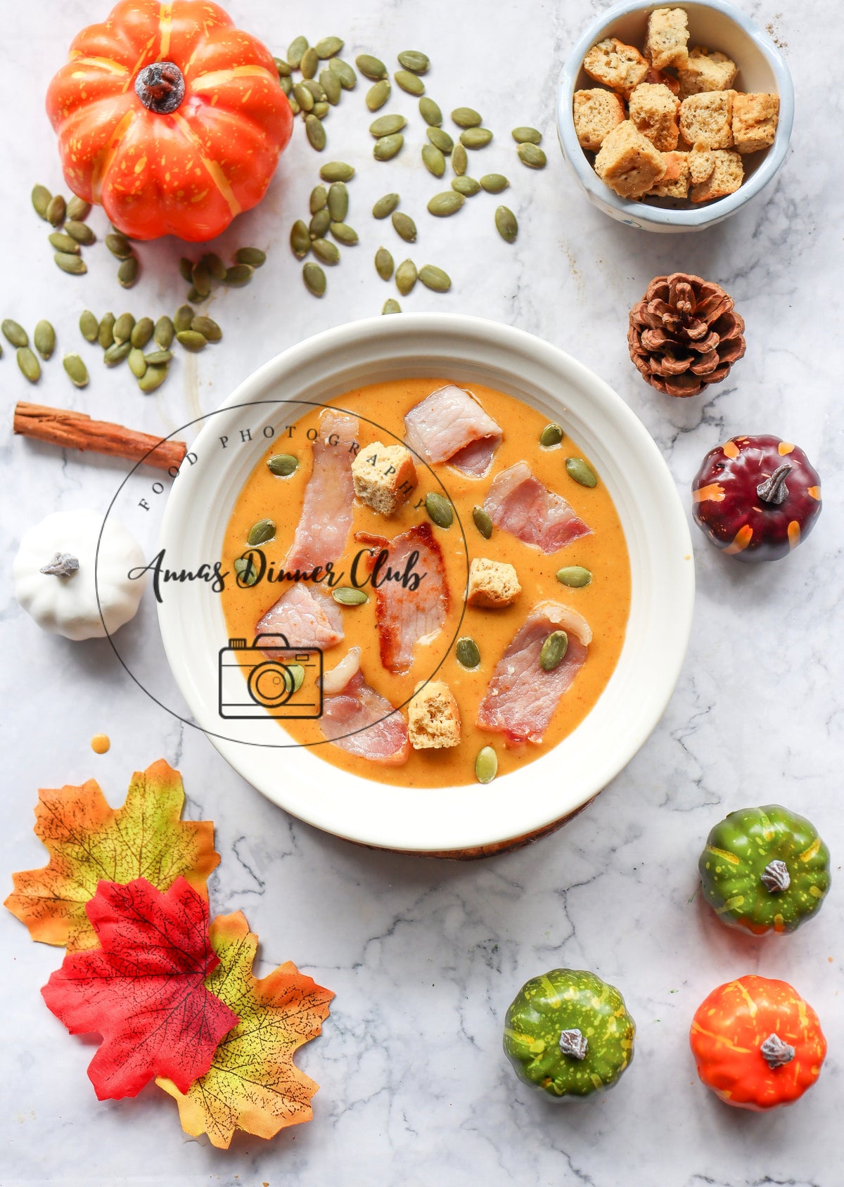 Pumpkin and bacon soup- exclusive set