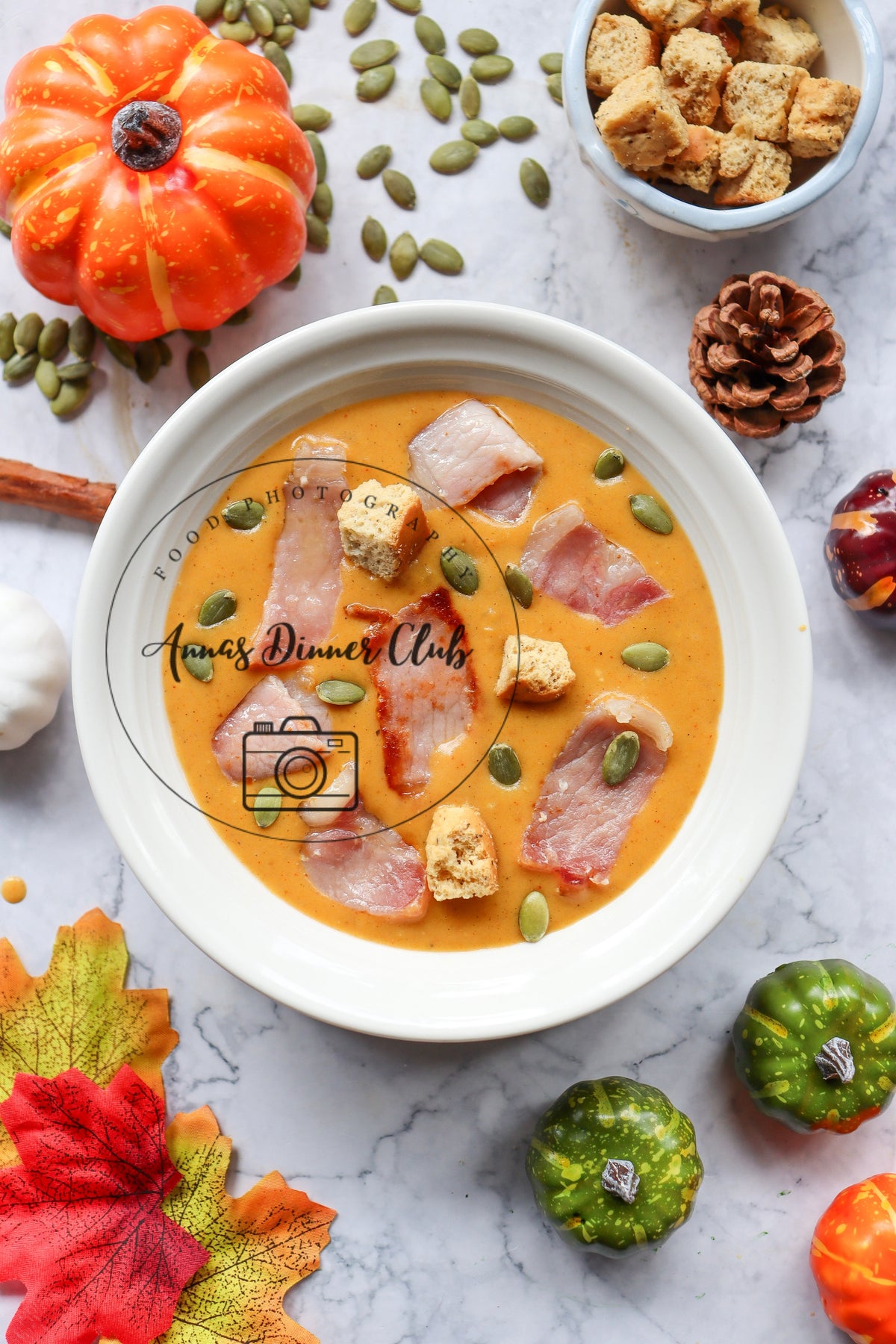 Pumpkin and bacon soup- exclusive set
