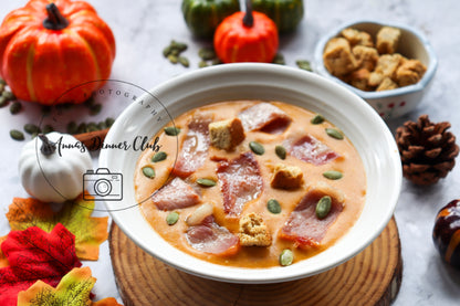 Pumpkin and bacon soup- exclusive set