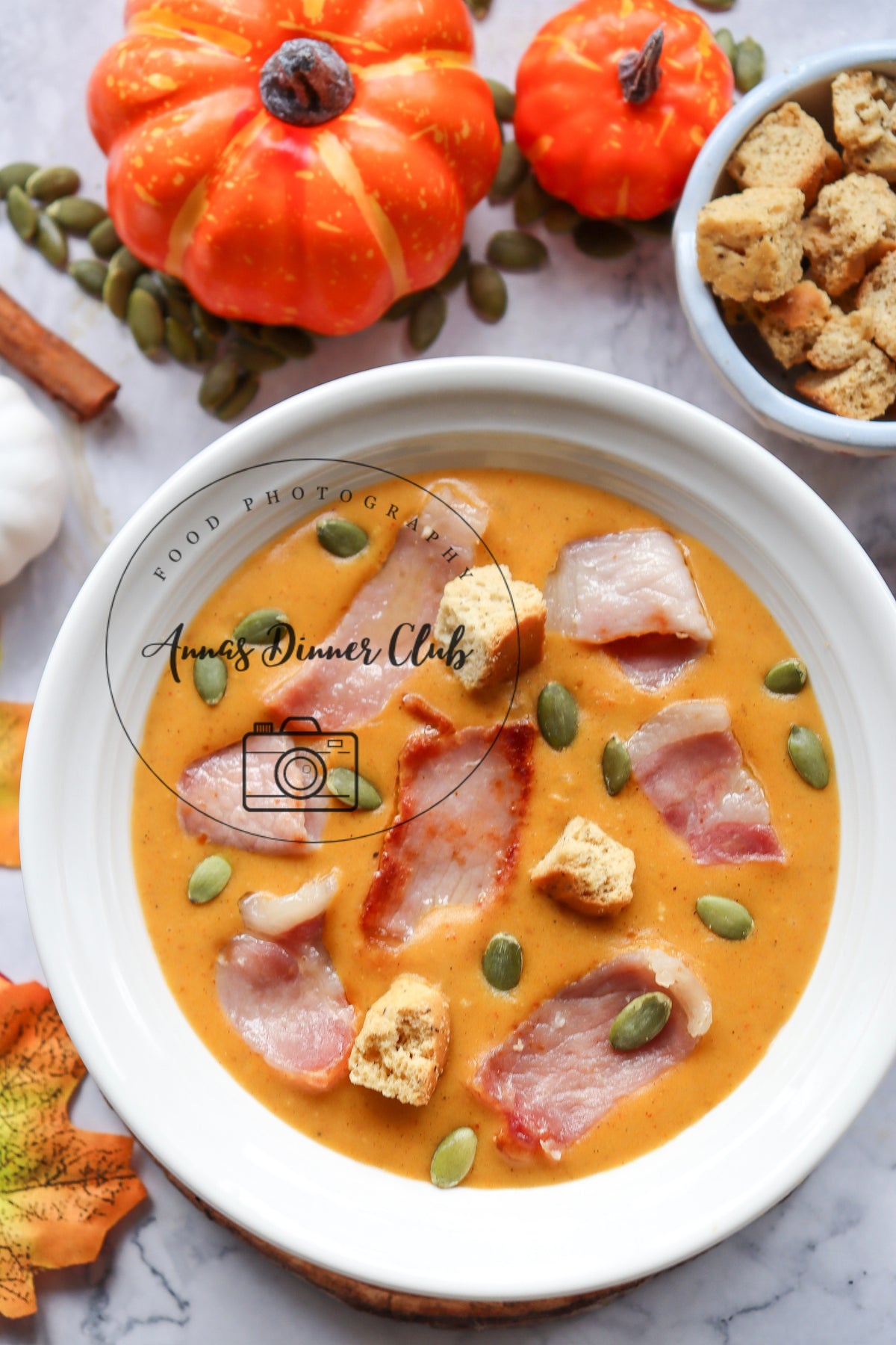 Pumpkin and bacon soup- exclusive set