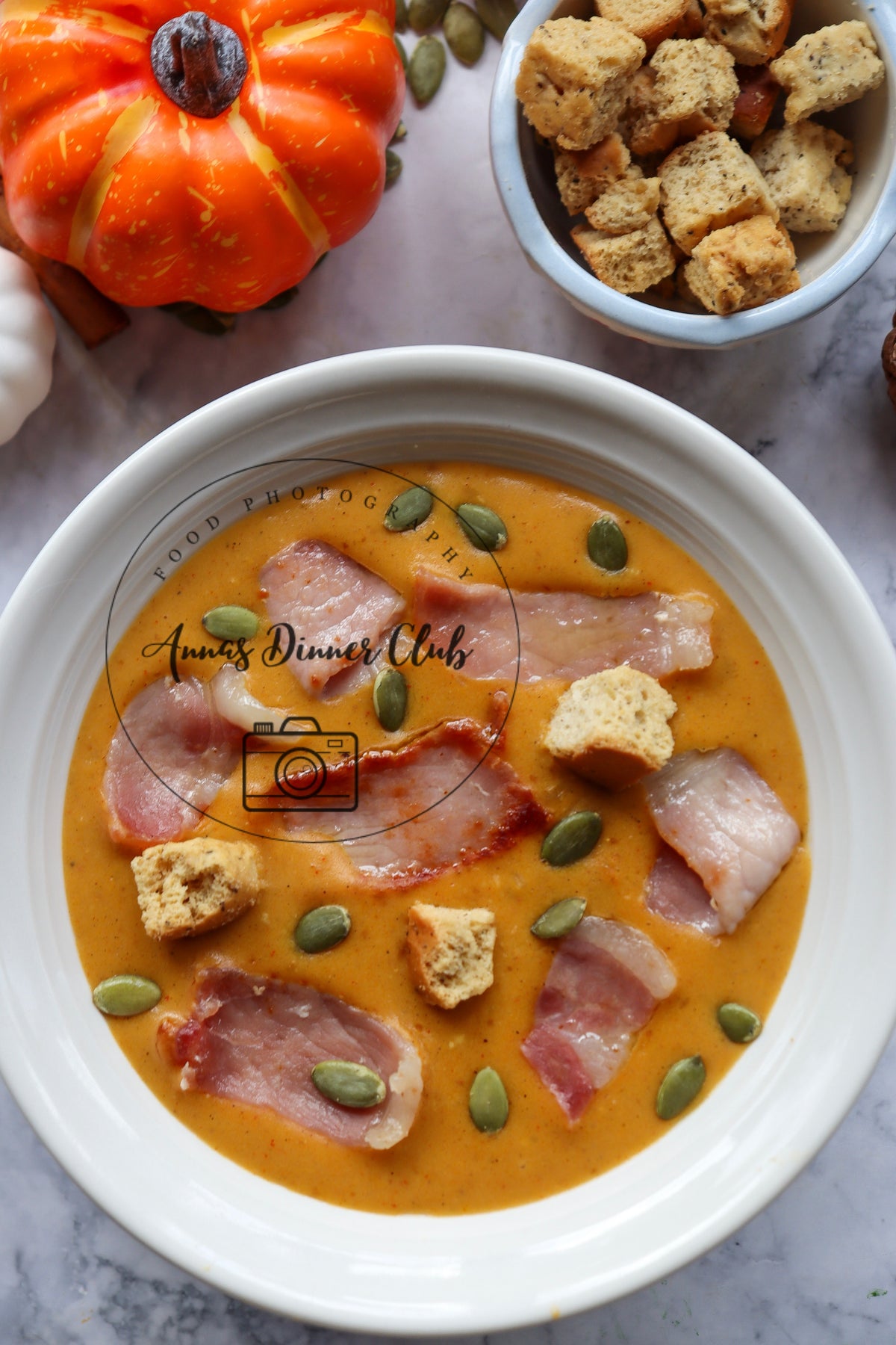 Pumpkin and bacon soup- exclusive set