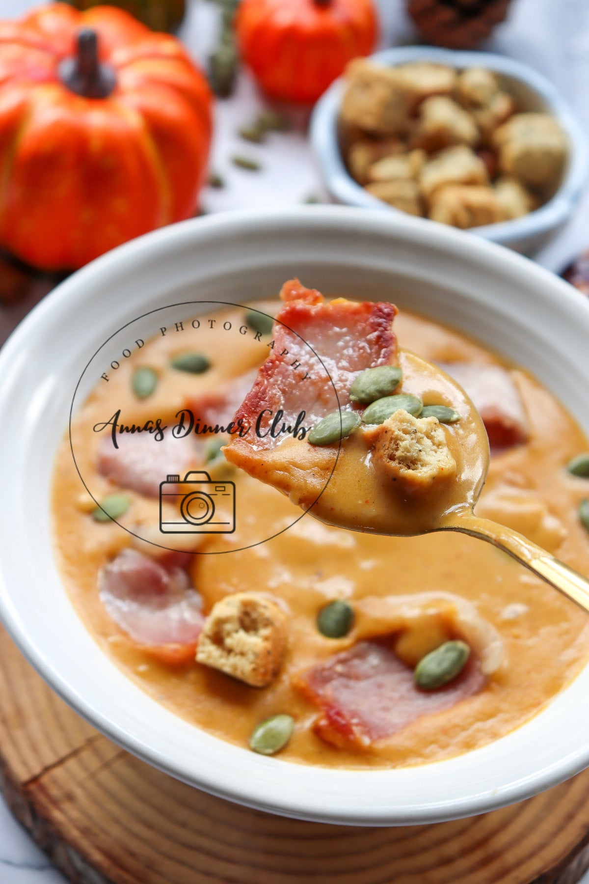 Pumpkin and bacon soup- exclusive set