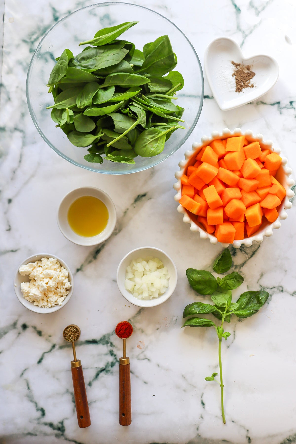 Roast pumpkin spinach feta salad   - exclusive set